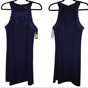 NWT TAHARI Navy Dress with Bow